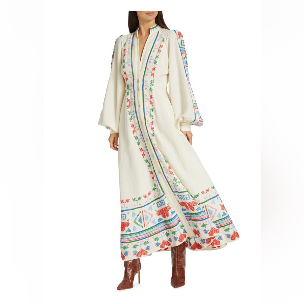 NWT - Small - Farm Rio - Garden Embroidered Maxi